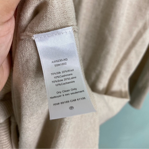 ATM Long Silk‎ Blend Cardigan Beige Sz S - Picture 7 of 9